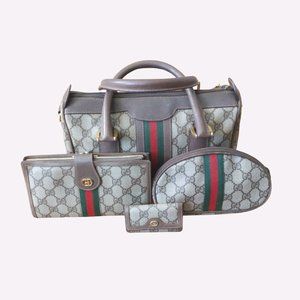 Gucci Ophidia GG handbag, wallet, cosmetic bag, & key case SOLD AS A SET